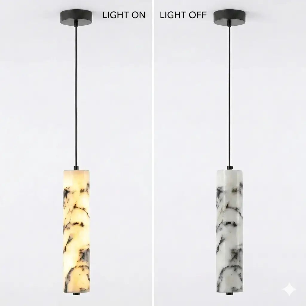Green earth Granada Spanish Marble Tri-Colour LED Alabaster Pendant Light