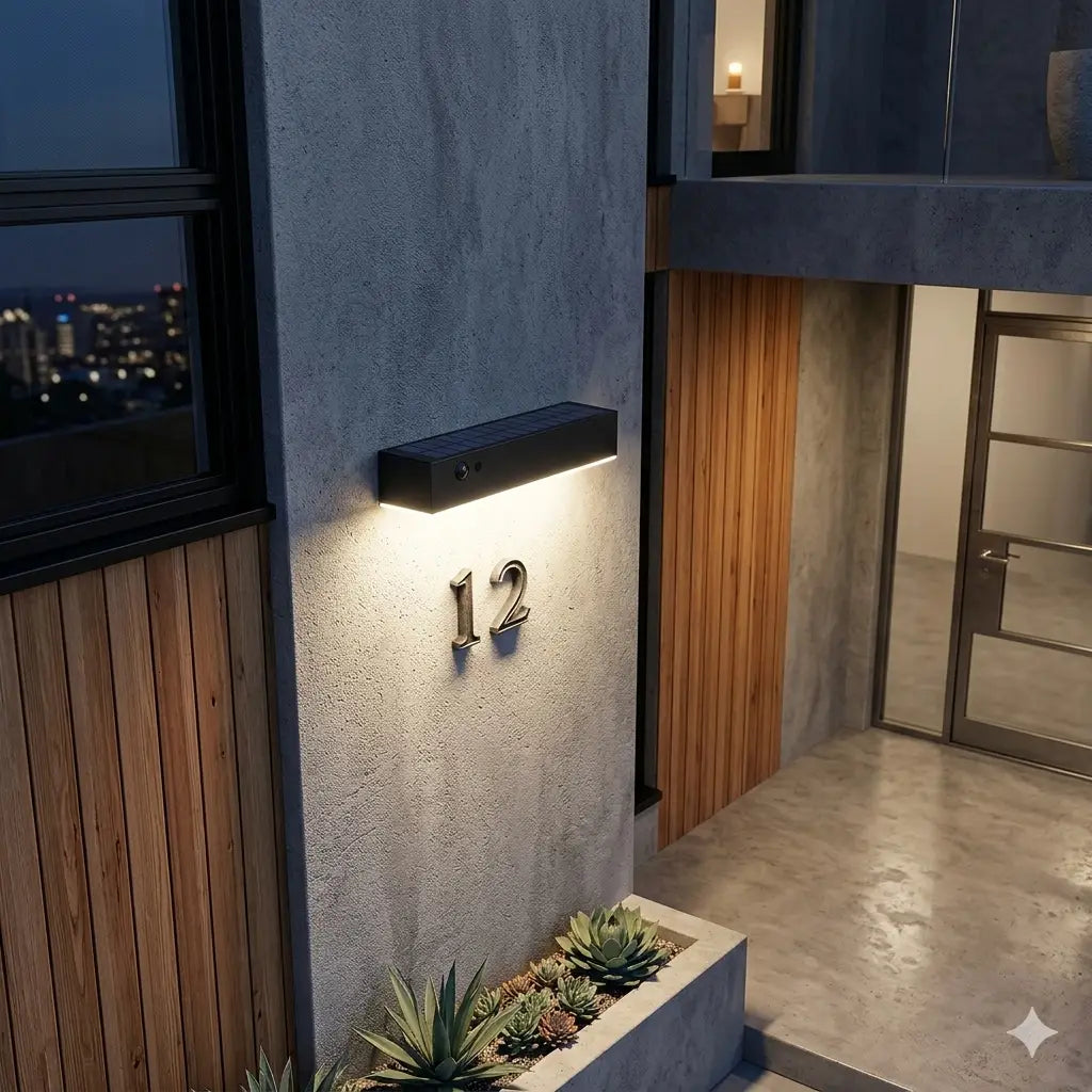 The Block 1000lm Solar Powered Sensor LED Wall Light IP65