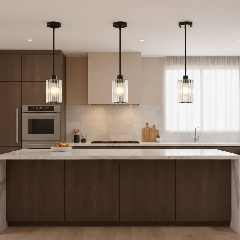 Green earth Malvern Black Single Light Tri-Colour Crystal Pendant