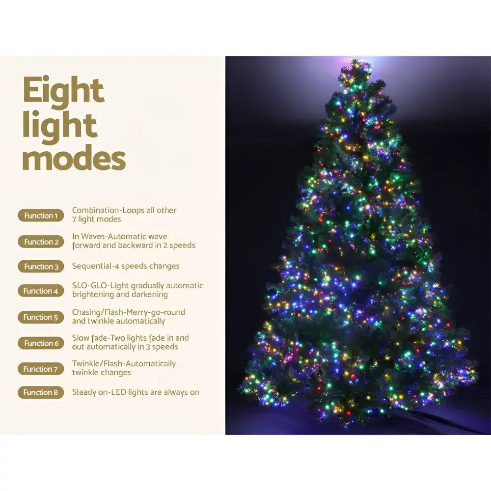 2.4m Led 8 Light Mode Multi Colour Christmas Tree