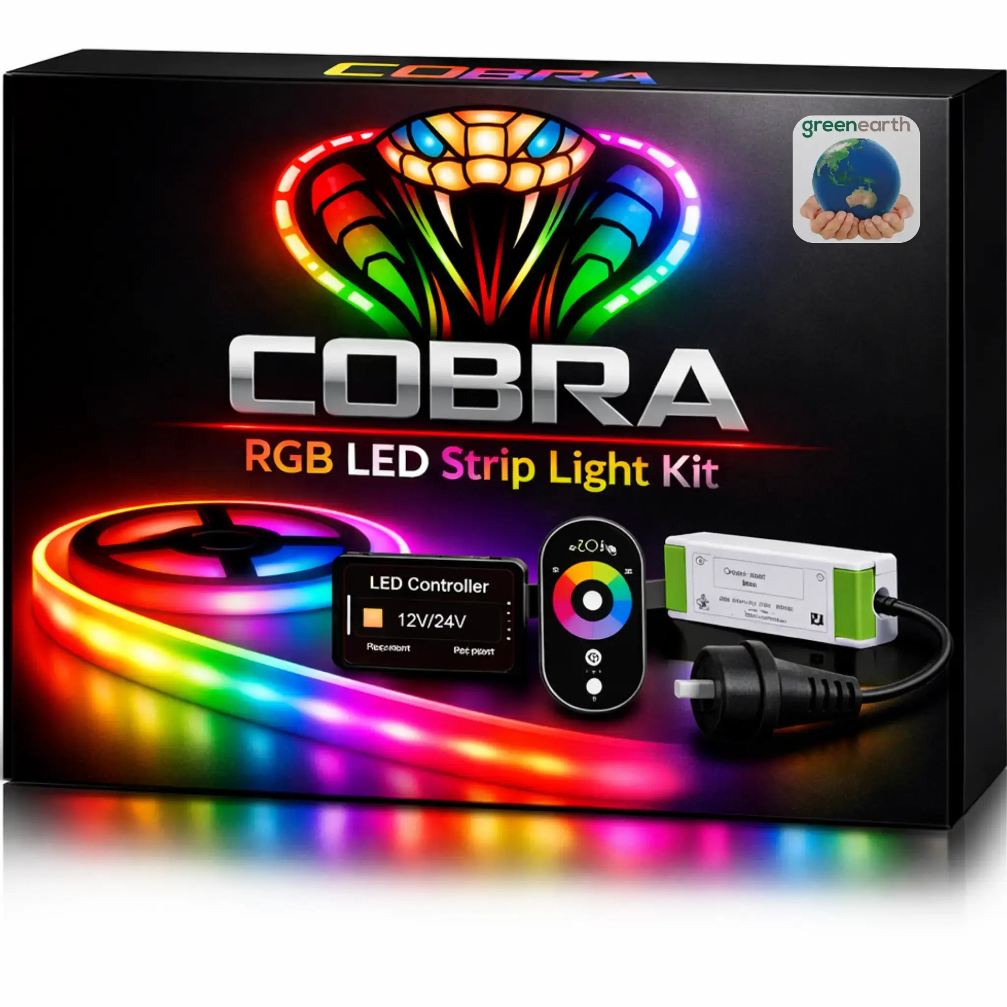 COB LED Strip Light Kit RGB 15W/m – Dotless 5 meter set (IP20 Indoor)