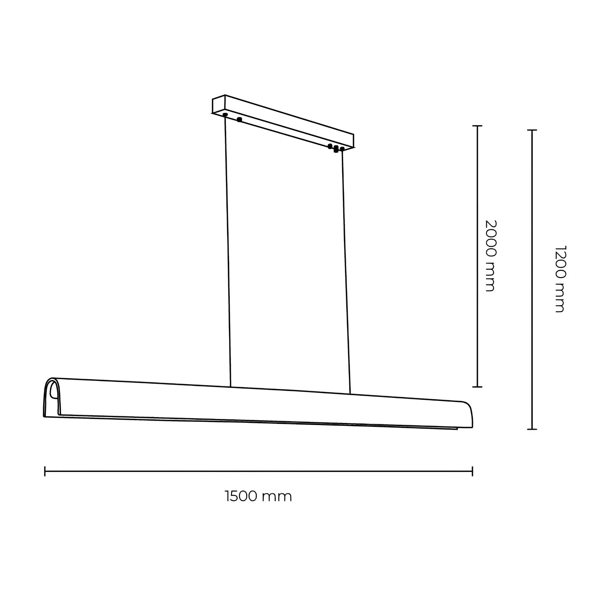 Ridge 1.5m Beige Travertine Modern Linear Led Pendant