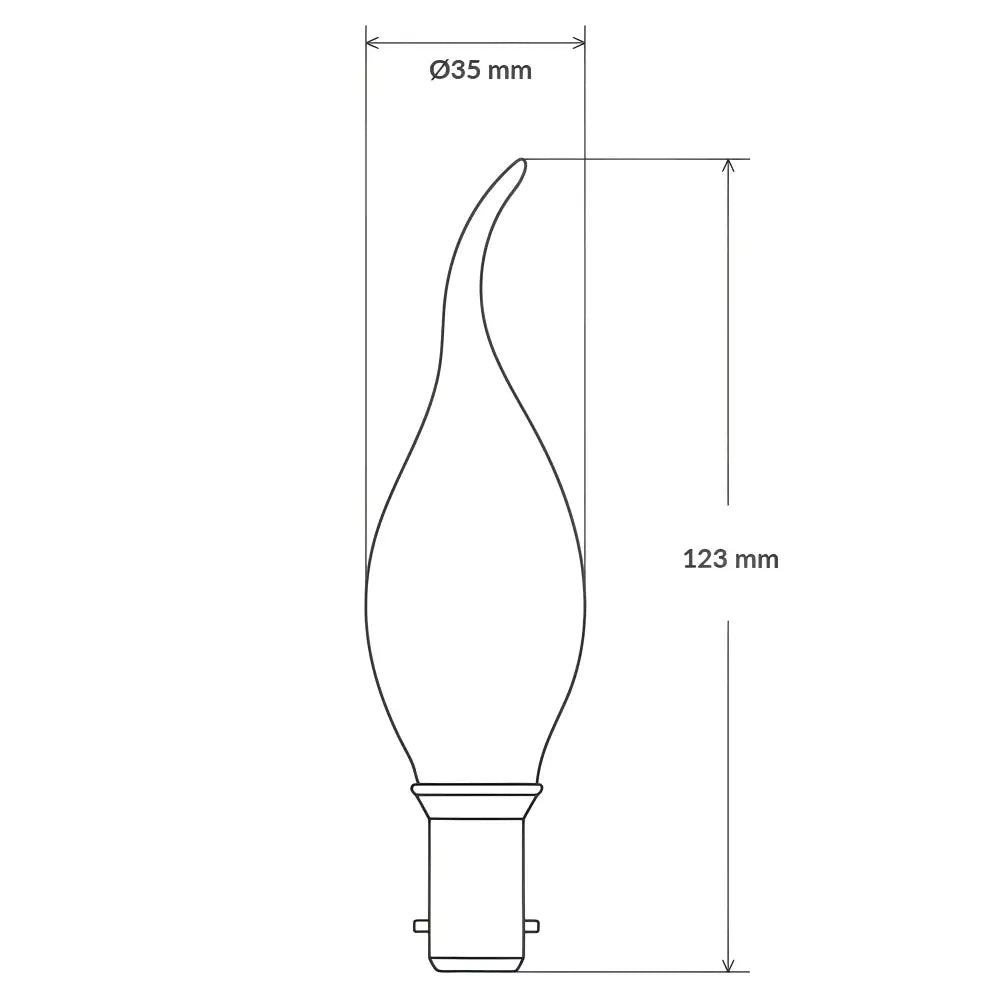 Green Earth Lighting Australia Candle Bulbs 4W Flame Tip Candle Dimmable LED Bulb (B15) Clear in Natural White F415-C35T-C-40K