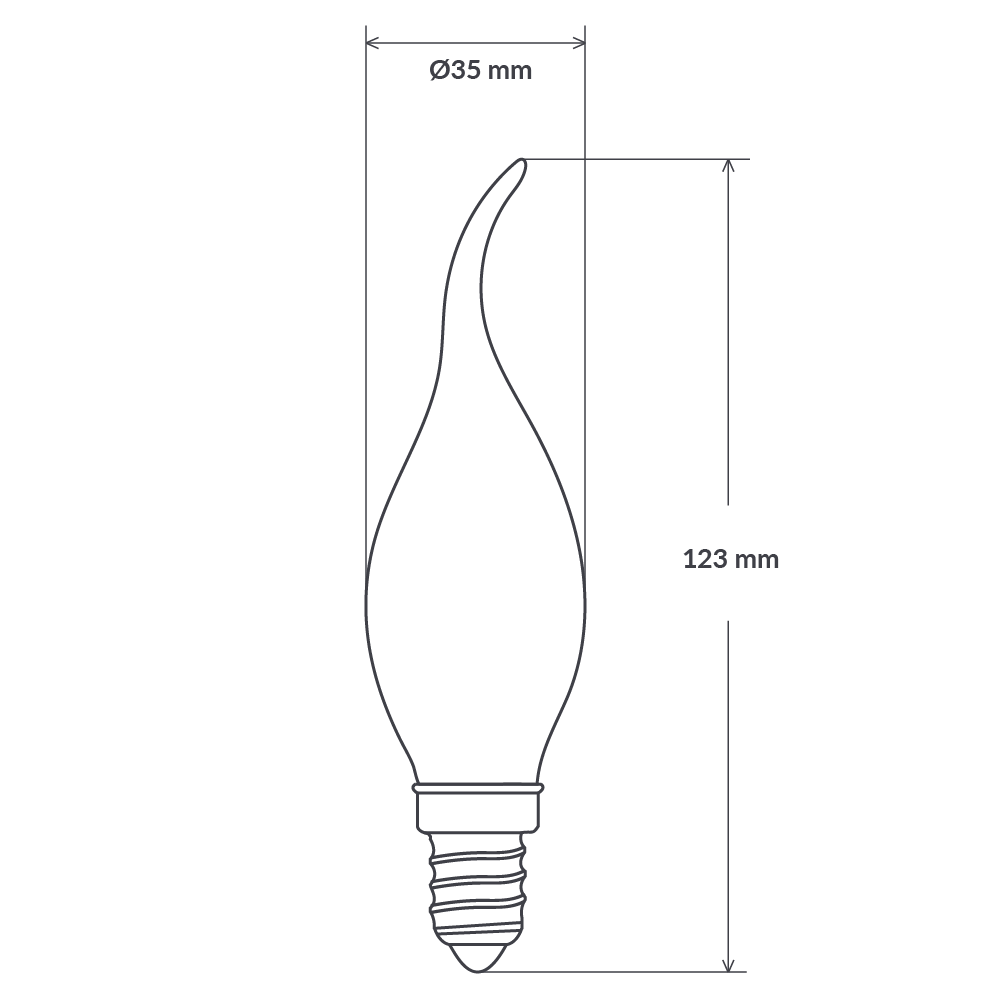 Green Earth Lighting Australia Candle Bulbs 4W Flame Tip Candle Dimmable LED Bulb (E14) Clear in Warm White F414-C35T-C-27K