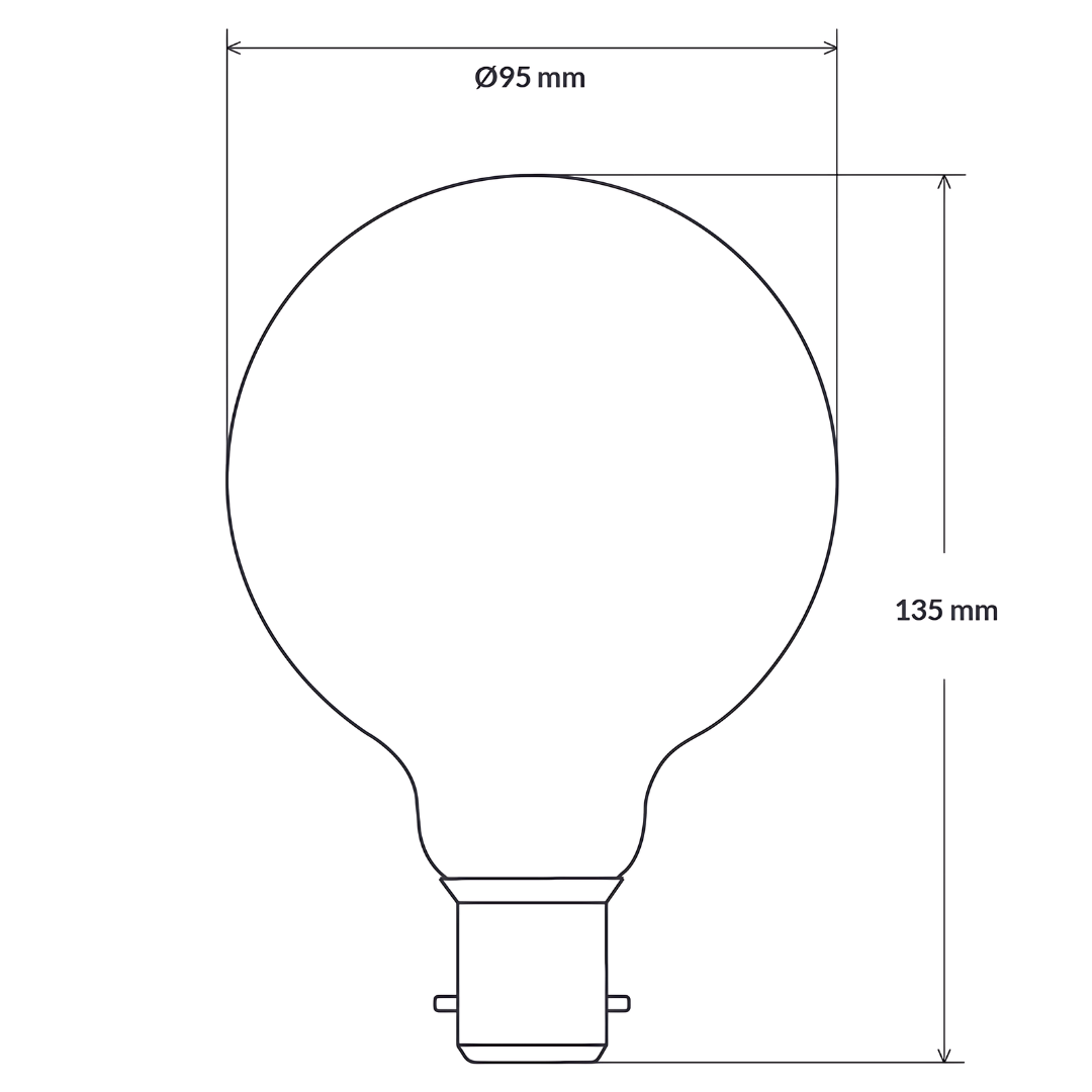 Green Earth Lighting Australia Globe Bulbs 12W 1500lm B22 3000K Clear Dimmable LED G95 F1222-G95-C-30K