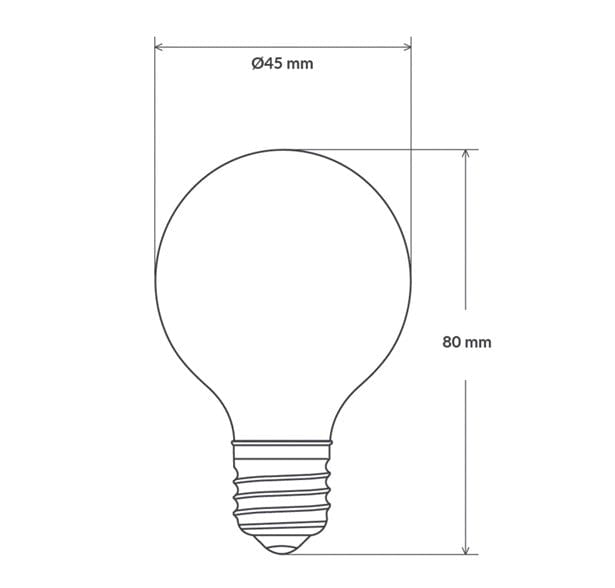 Green Earth Lighting Australia GLOBES 5W E27 Clear LED Filament Non Dimmable Fancy Round - 2700K B4531