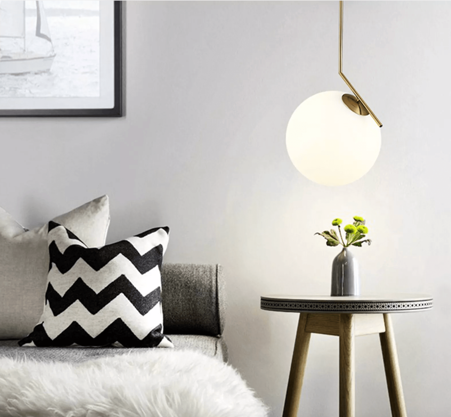 Green Earth Lighting Australia Pendant Light LUNA Gold Glass Ball Single Pendant Light GE250G