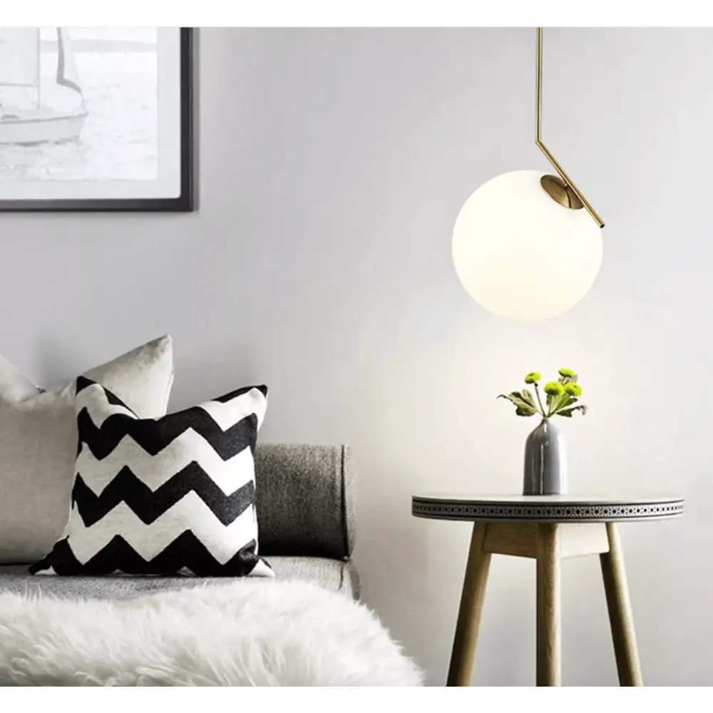 Green Earth Lighting Australia Pendant Light LUNA Gold Glass Ball Single Pendant Light GE250G