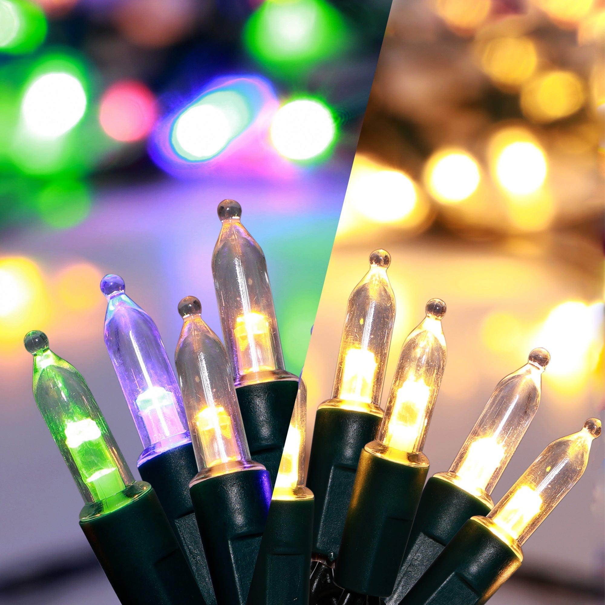 Green Earth Lighting Australia String Light Dark Green Cable 300 Mini Dual Colour LED Connectable Traditional String Lights LLDUL300G