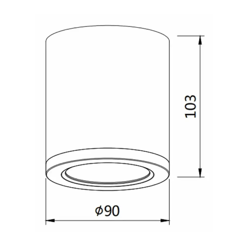 Green Earth Lighting Australia surface mount downlight 10W LED Black Tri-Colour 90mm Surface Mount Downlight GE8036/BK