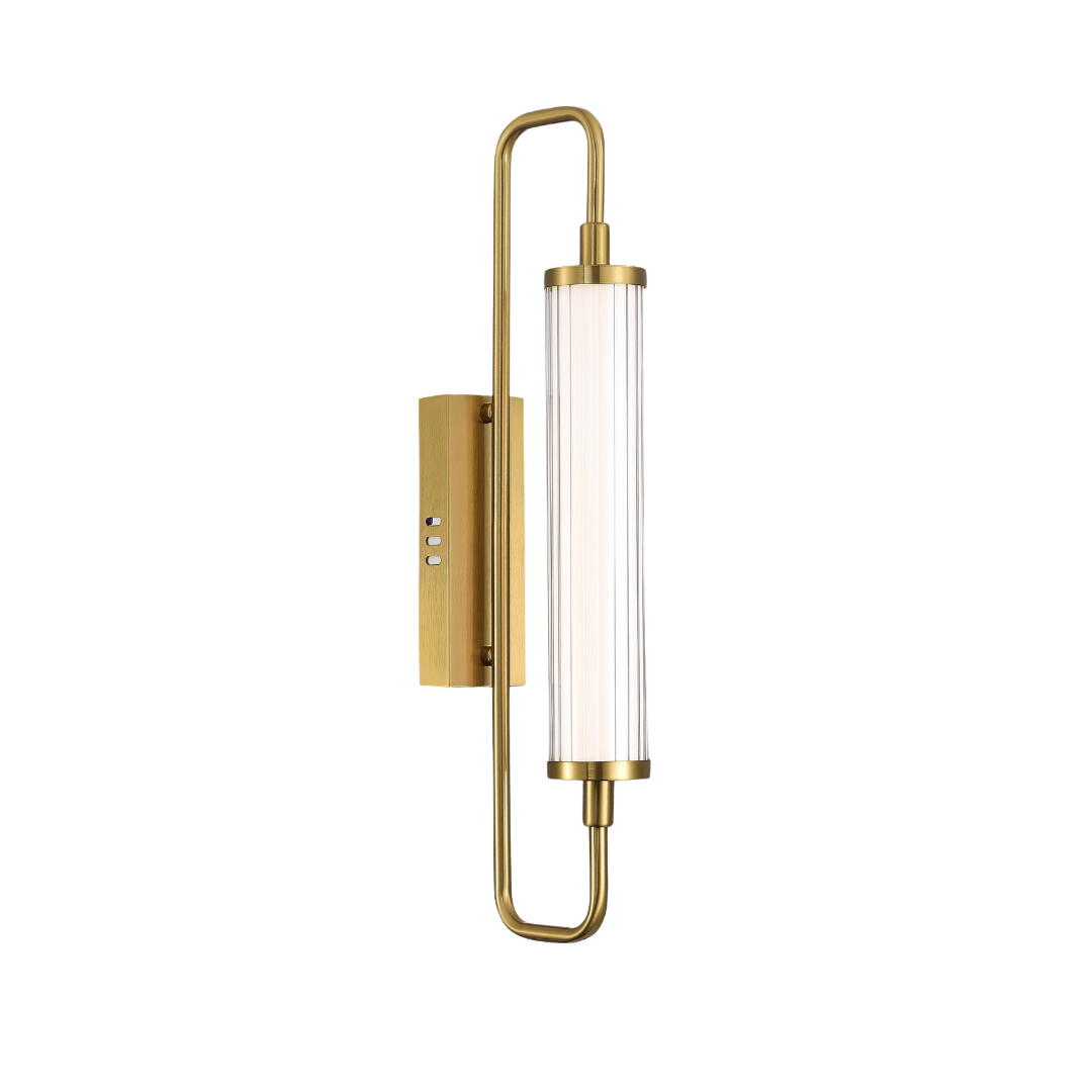 Green Earth Lighting Australia Wall Light ESTRIADO Matte Brass 10W LED Fluted Glass Wall Light DW