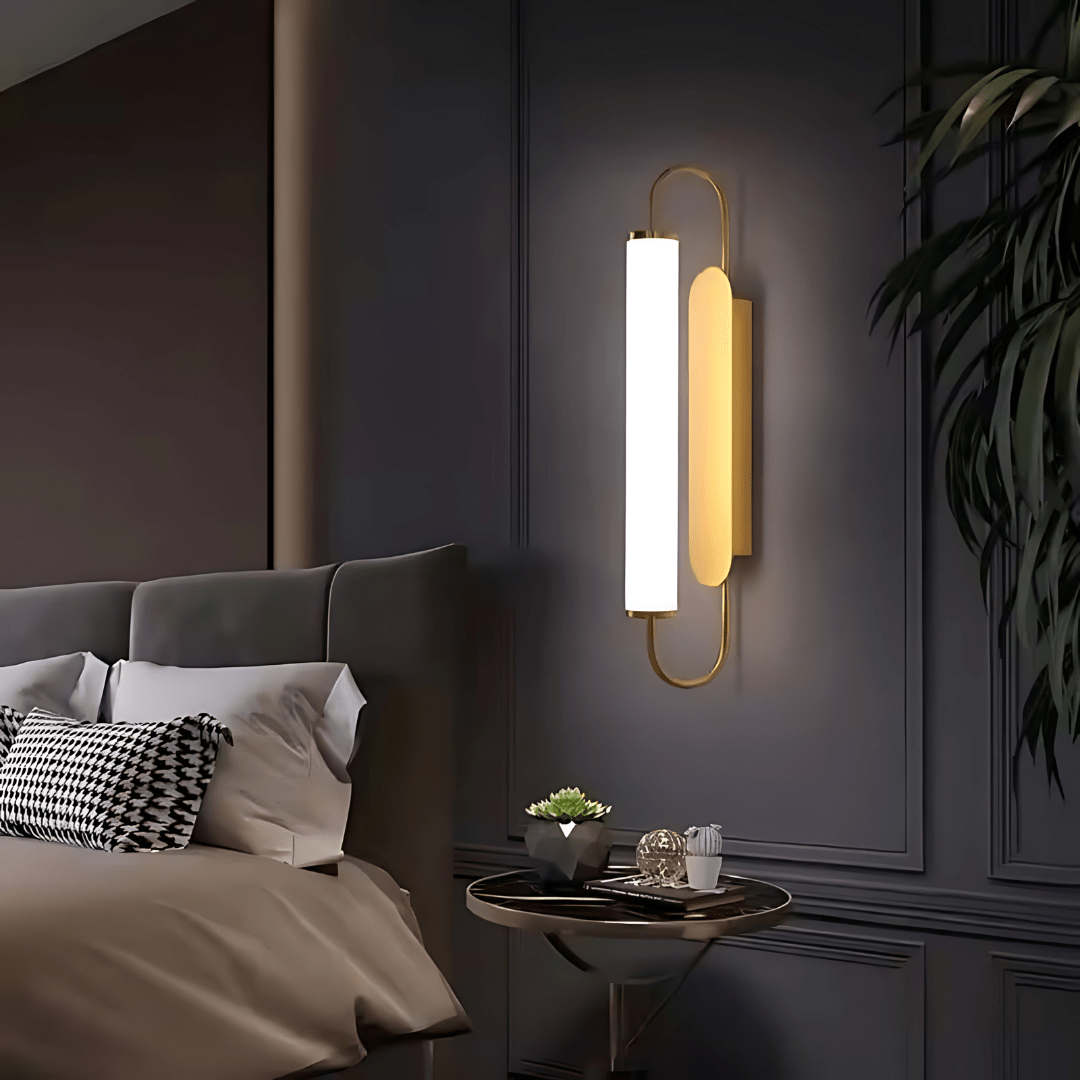 Green Earth Lighting Australia Wall Light ESTRIADO Matte Brass 10W LED Fluted Glass Wall Light ESTMBR