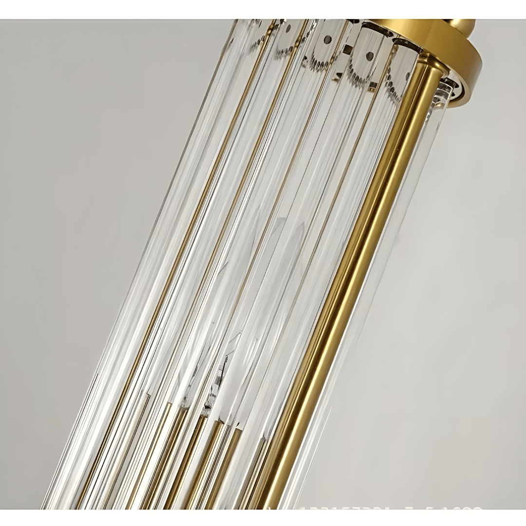 Green Earth Lighting Australia Wall Light RÄFFLAD Ribbed Glass with Antique Brass Finish Wall Light GE16S