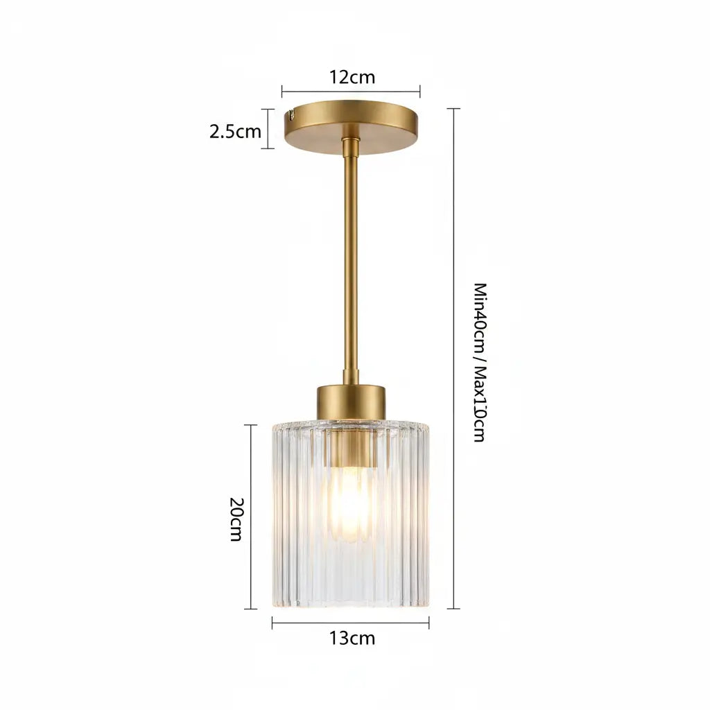 Green Earth Malvern Brass Single Light Tri-Colour Crystal Pendant