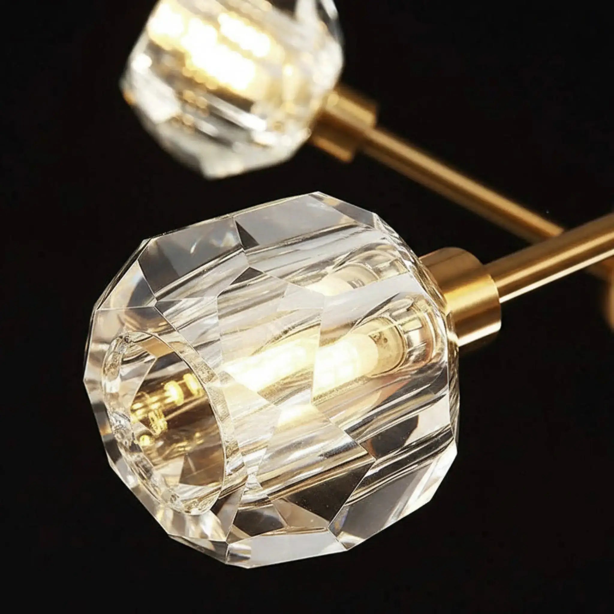 Green Earth Orion Brass 12-Light Tri-Colour LED Crystal Pendant