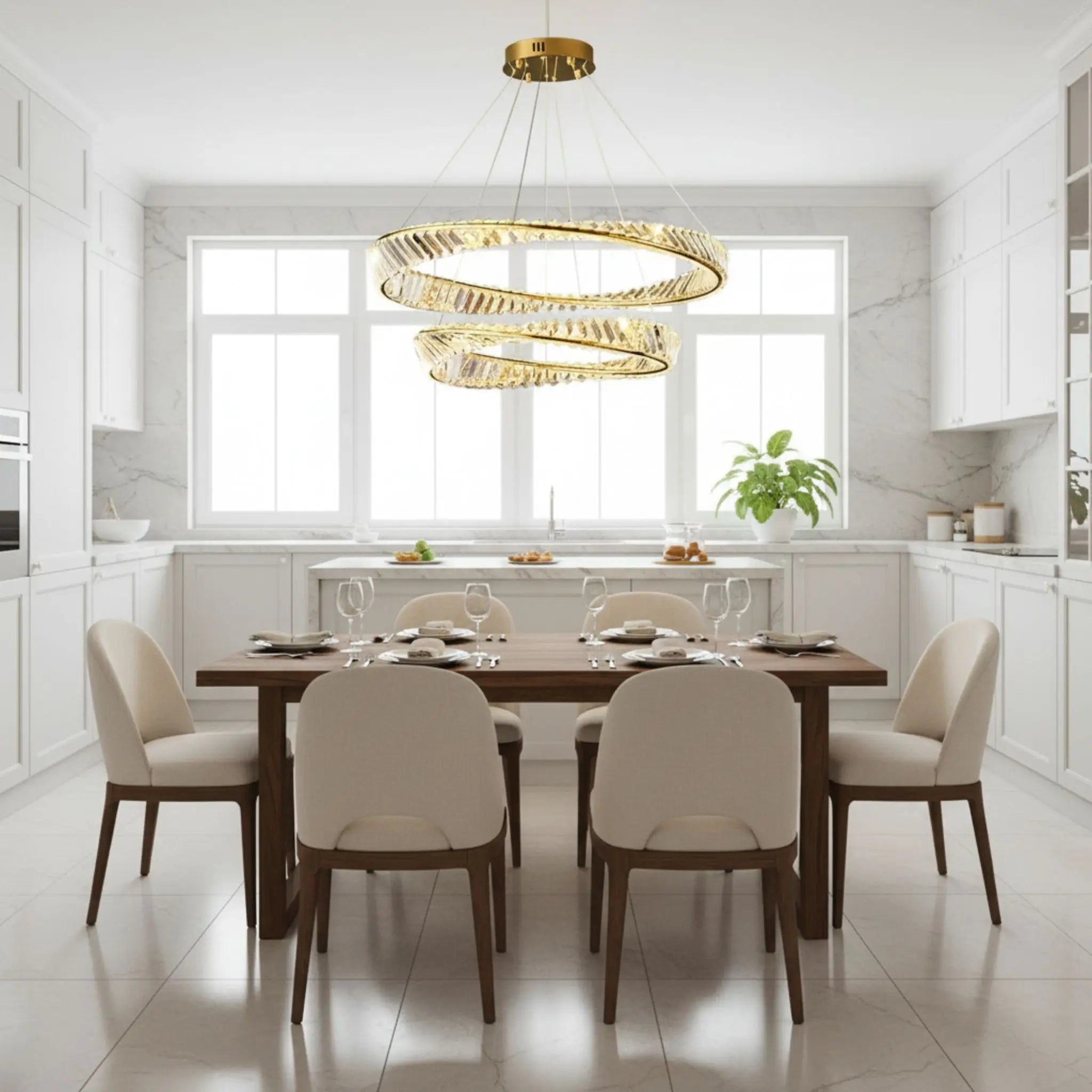 GREEN EARTH Stellar Tri-Colour Dimmable LED Crystal Chandelier