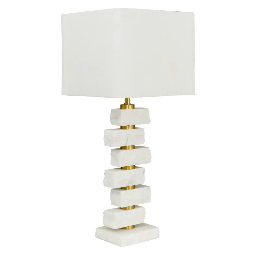 Green Earth Lighting Australia Table Lamp Hamburg Marble Table Lamp - White B12447