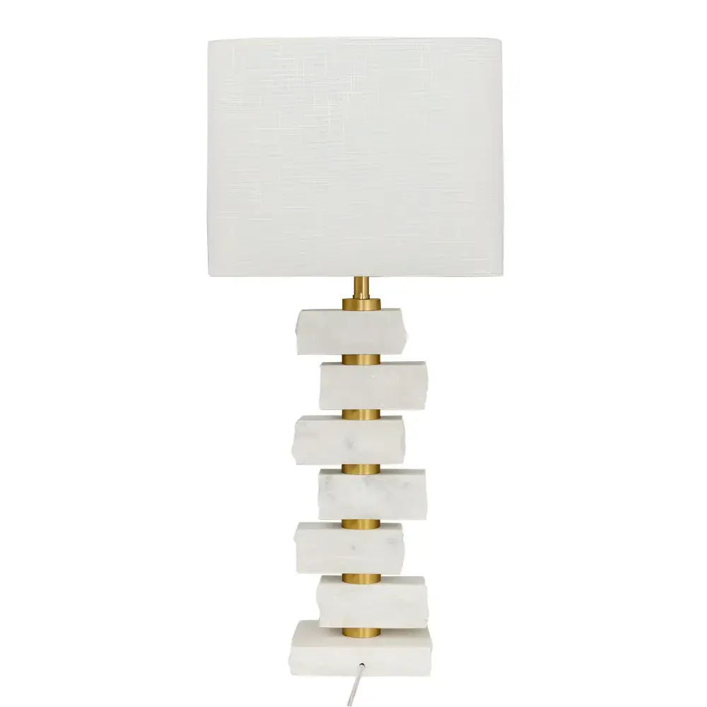 Green Earth Lighting Australia Table Lamp Hamburg Marble Table Lamp - White B12447