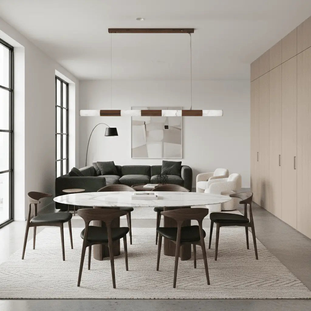 Heliora Alabaster Style Spanish Marble Pendant Light