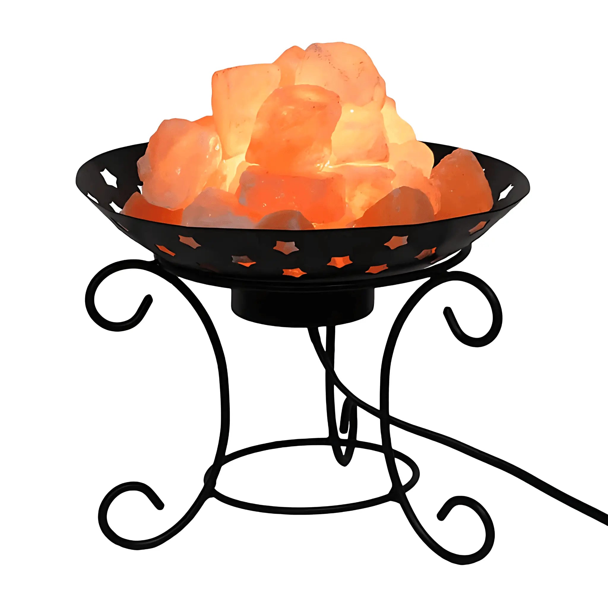 Himalayan Salt Iron Fire Bowl Lamp (12v-12w) Green