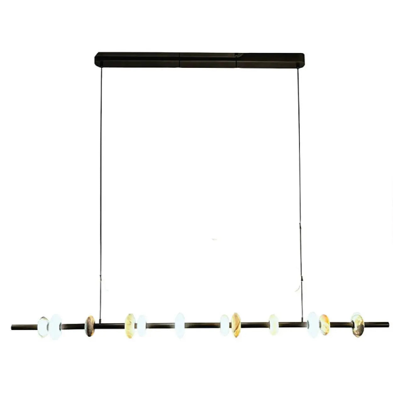 Hoops Pendant Light in Brass with Marble Details 1800mm