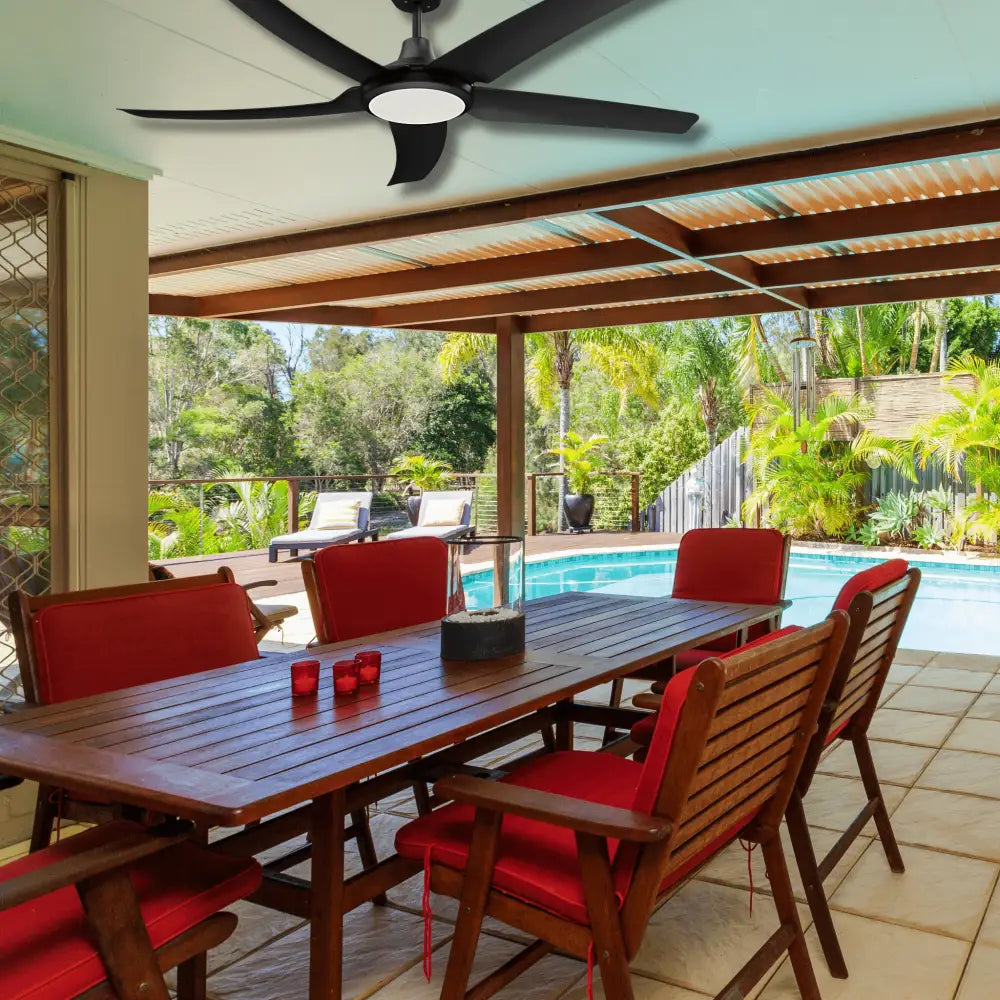 Green Earth Lighting Australia Ceiling Fan HOVER 56" Black DC Ceiling Fan with Remote & CCT LED Light 60070