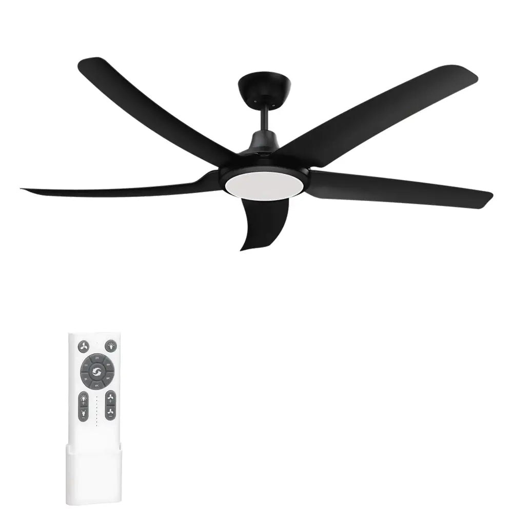 Green Earth Lighting Australia Ceiling Fan HOVER 56" Black DC Ceiling Fan with Remote & CCT LED Light 60070
