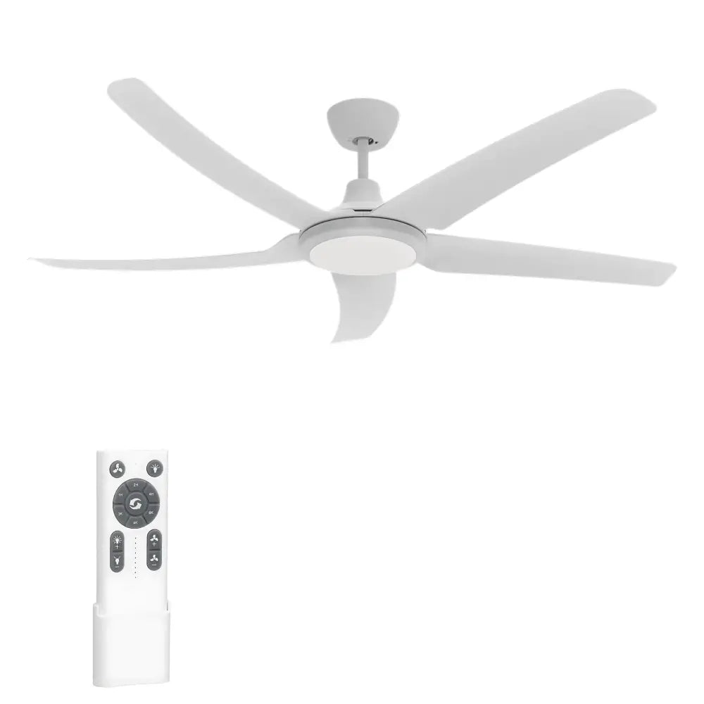Green Earth Lighting Australia Ceiling Fan HOVER 56" White DC Ceiling Fan with Remote & CCT LED Light 60071