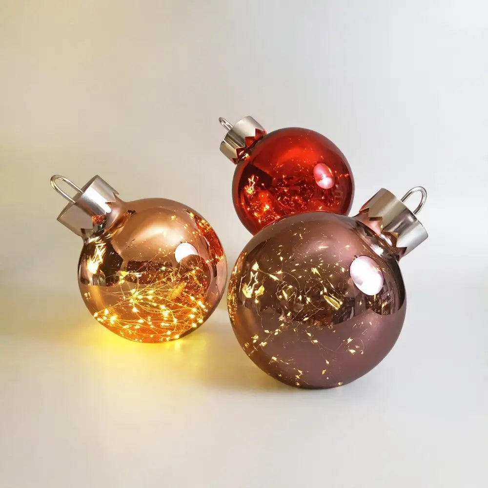 Promo Christmas Table Decoration&Candle Illuminated Christmas Glass Bauble - 5 colour options