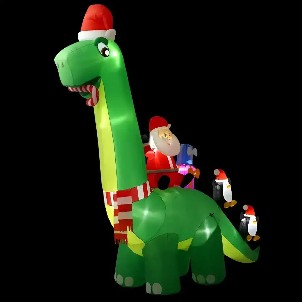 Illuminated Christmas Inflatable Dinosaur Decoration