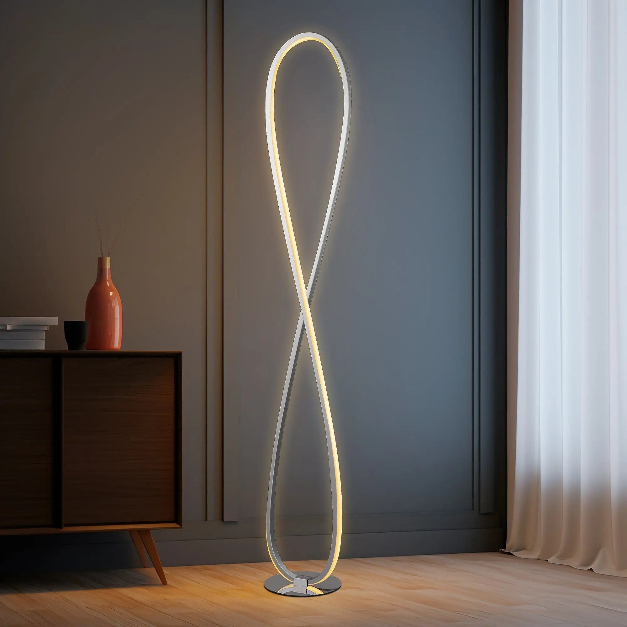 Lexi Lighting Infinite Led Floor Lamp Chrome Finish