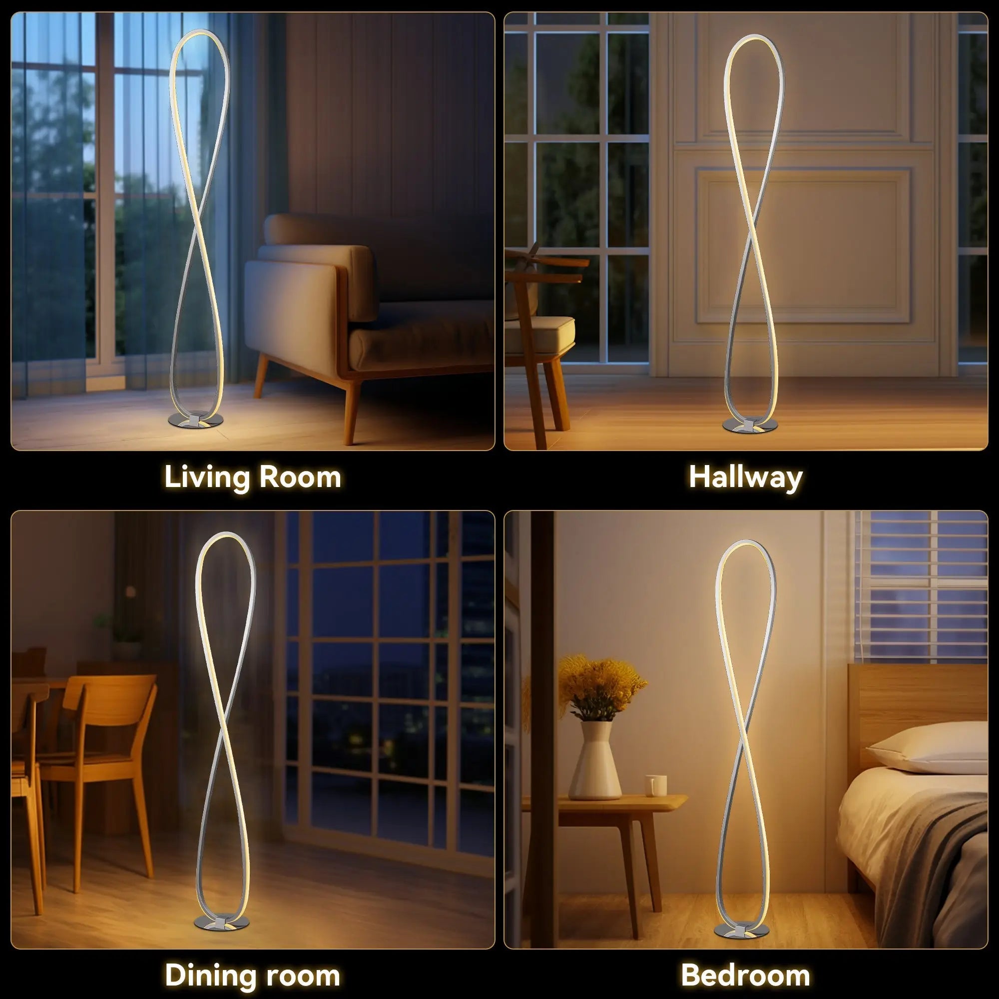 Lexi Lighting Infinite Led Floor Lamp Chrome Finish