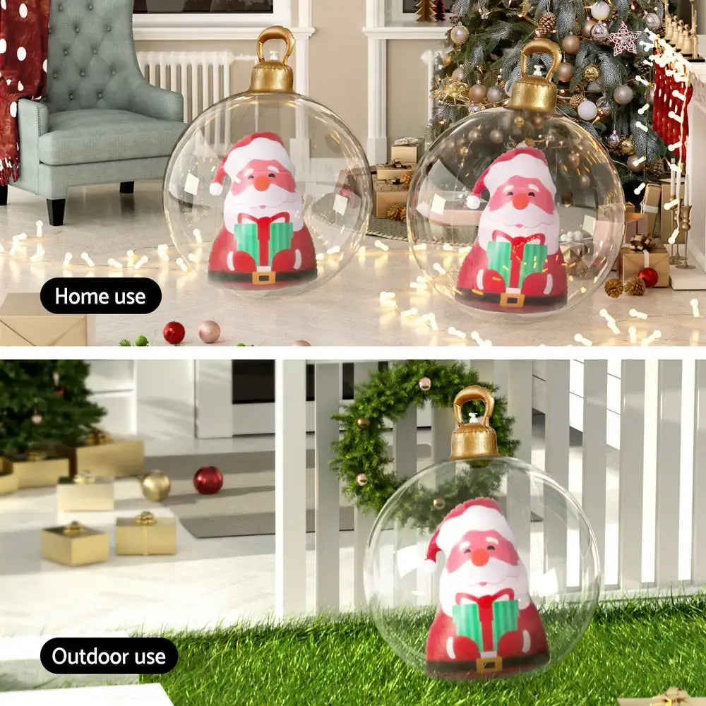 Inflatable Christmas Bauble Decor - 60cm Santa Decoration