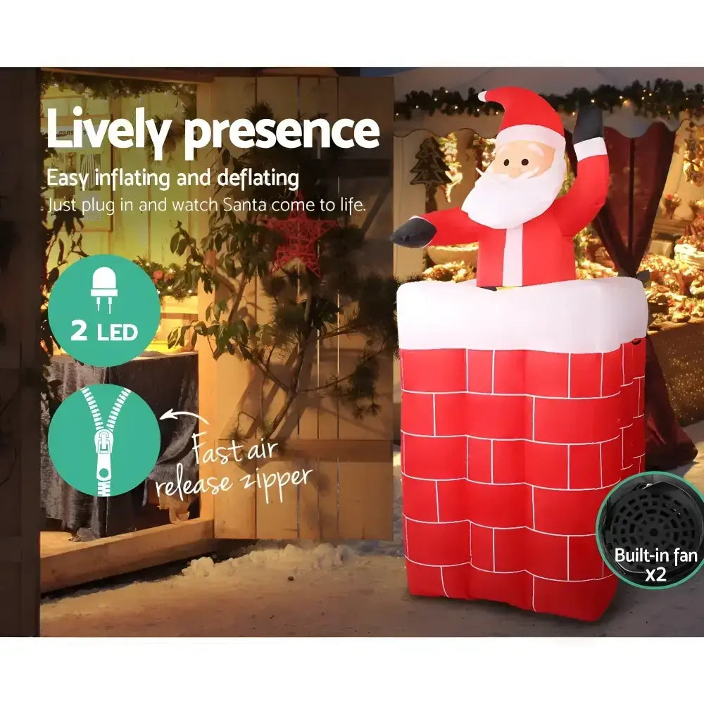 Inflatable Christmas Santa Decoration - 1.8m Charm