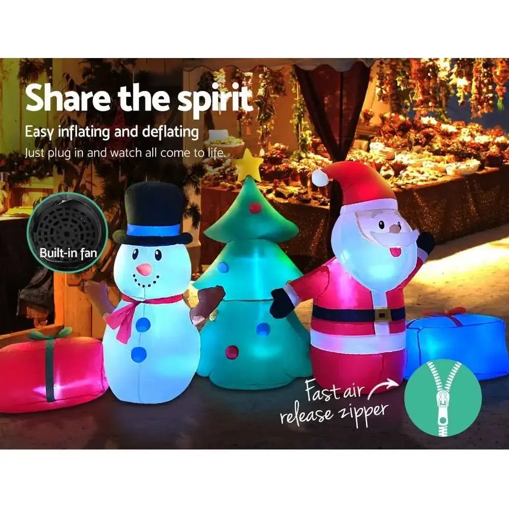 Inflatable Christmas Tree Outdoor Decoration with Snowman