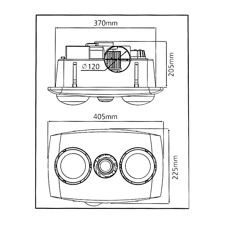 Innolux 3 in 1 bathroom heat Innolux Comfort 2 Instant Heat Bathroom Heat unit, Light and Exhaust Fan IN-02LG