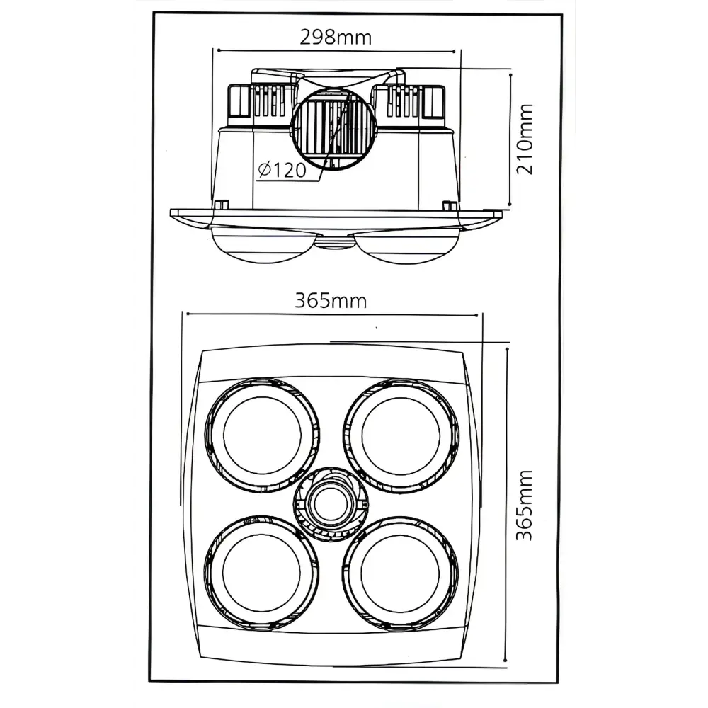 Innolux Comfort 4 Instant Heat Bathroom Heat unit, Light and Exhaust Fan