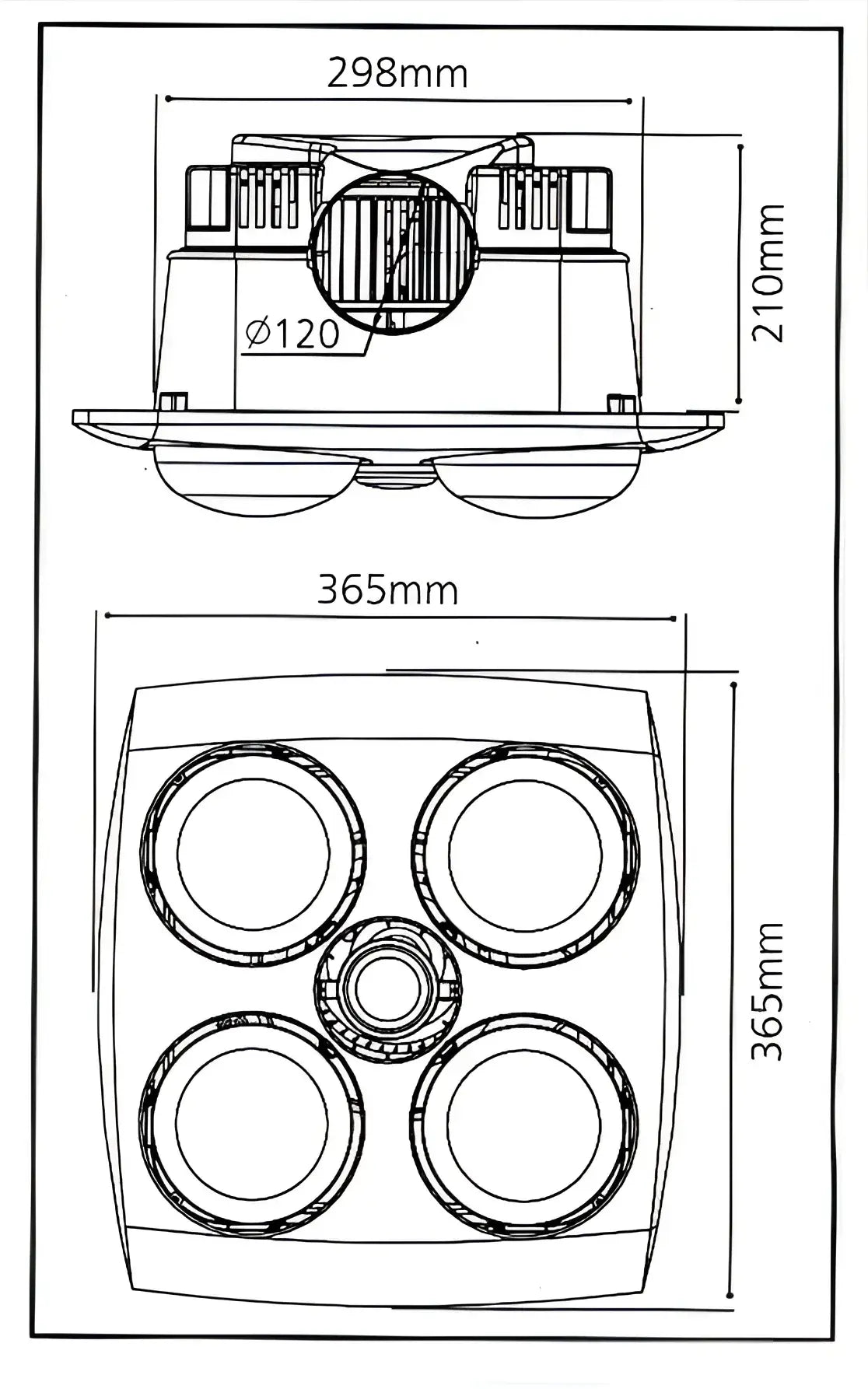Innolux Comfort 4 Instant Heat Bathroom Heat unit, Light and Exhaust Fan