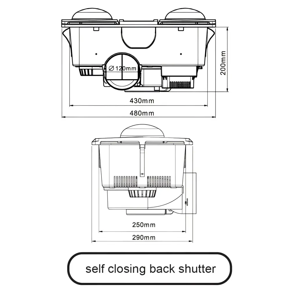 Green Earth Lighting Australia 3 in 1 bathroom heat Ultra 2 Black Bathroom Heater Exhaust Fan LED Light 3 in 1 ULTRA2BK