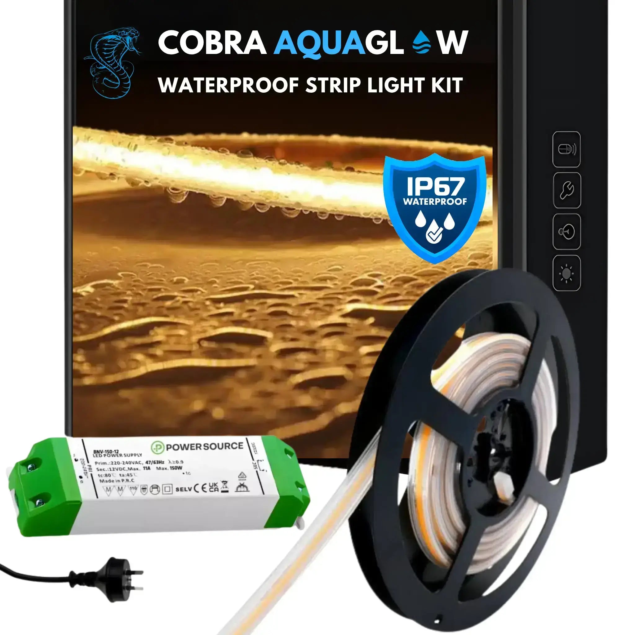 IP67 COB LED Strip Light 10W/m – Dotless Daylight (Waterproof)