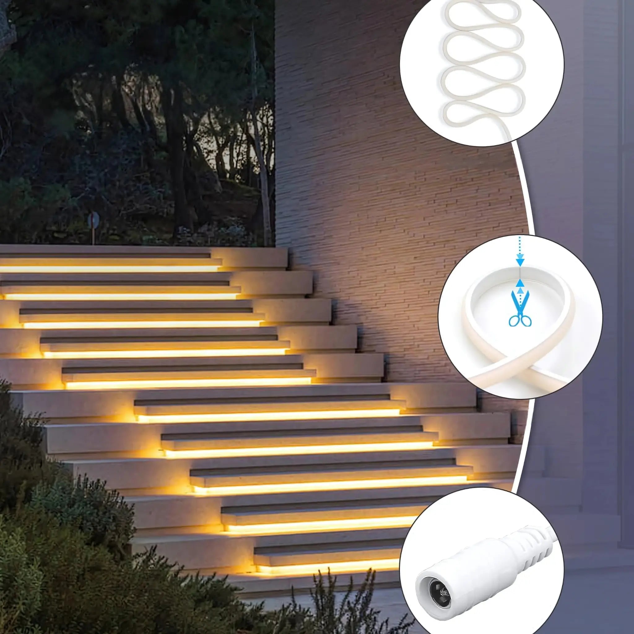 Ip67 Dotless Cob Waterproof Led Strip Light Kit 5m