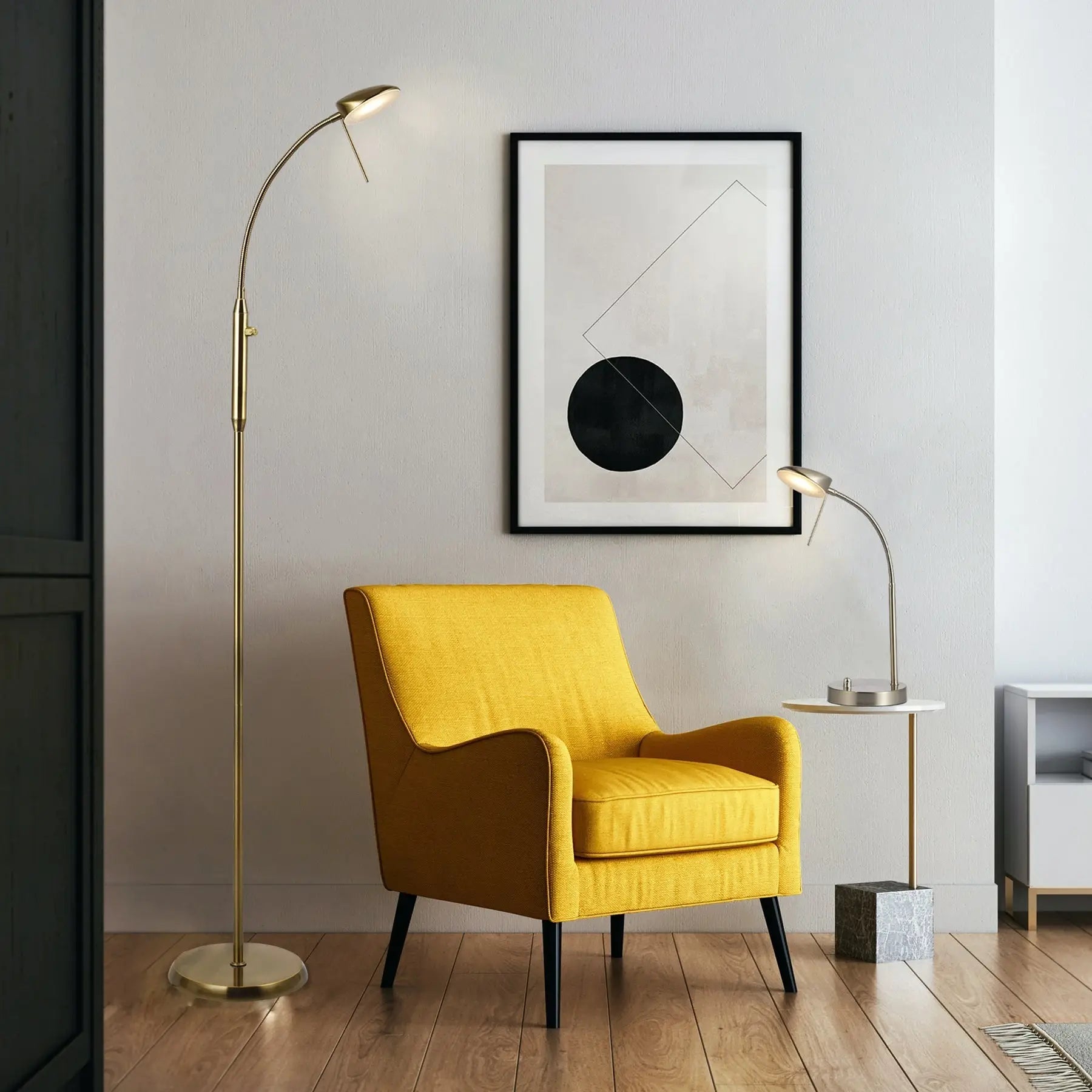 Jella Led Floor Lamp - Antique Brass Lexi Lighting
