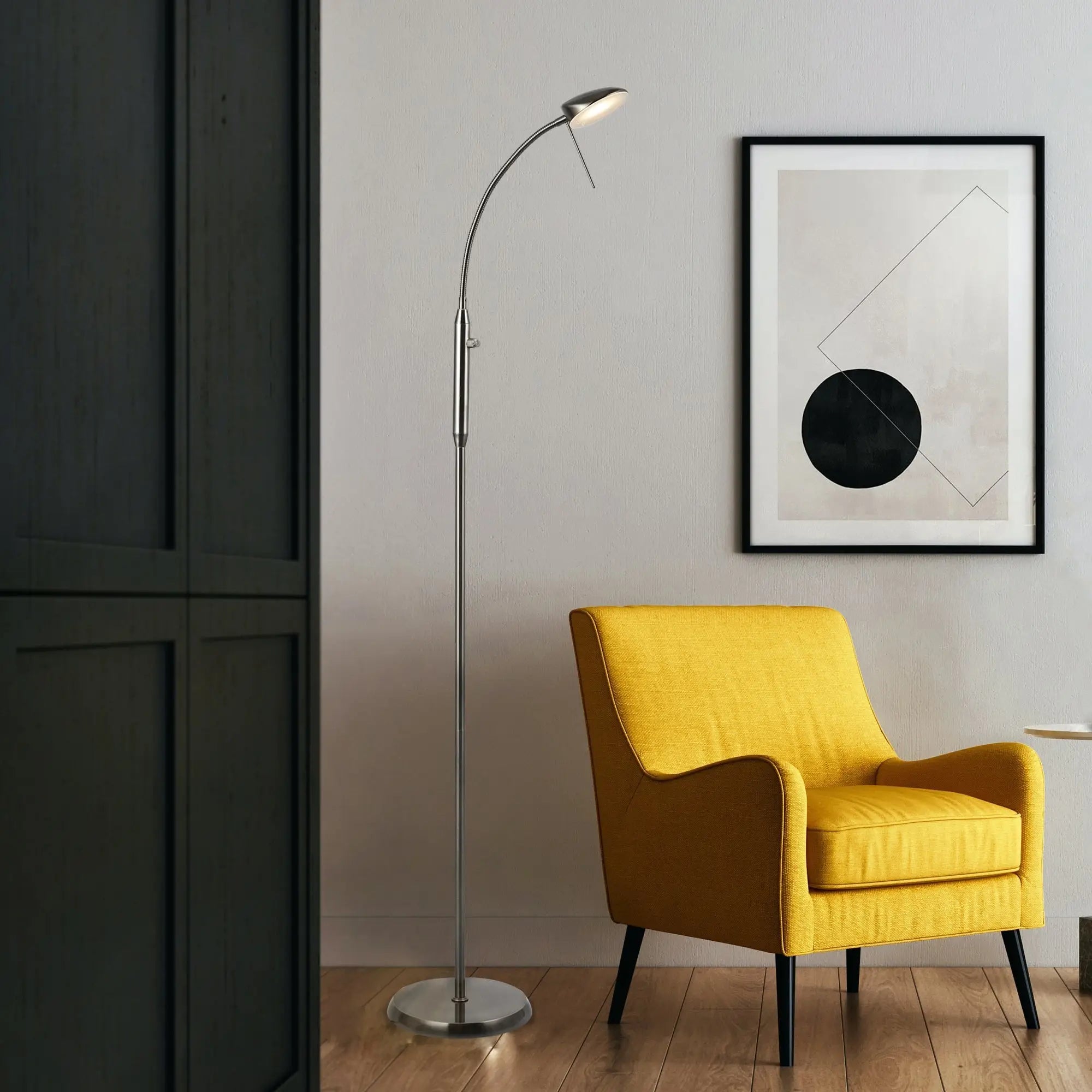 Jella Led Floor Lamp - Satin Chrome Lexi Lighting