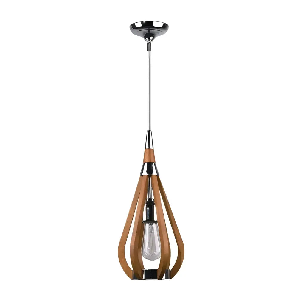Green Earth Lighting Australia Pendant Single Bonito BONITO 1-Light Dark Brown Timber Pendant Light with a tear drop shape BONITO1