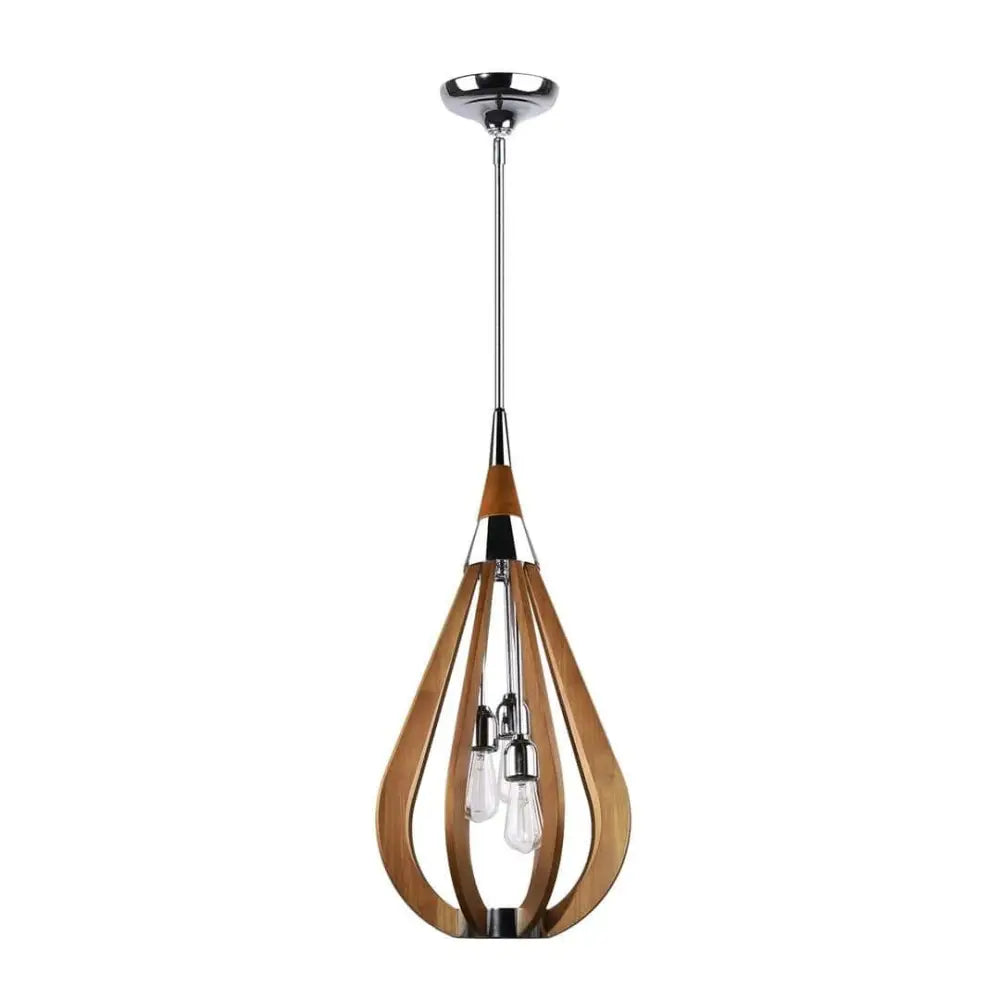 Green Earth Lighting Australia Pendant BONITO 3-Light Dark Brown Timber Pendant Light with a tear drop shape BONITO2