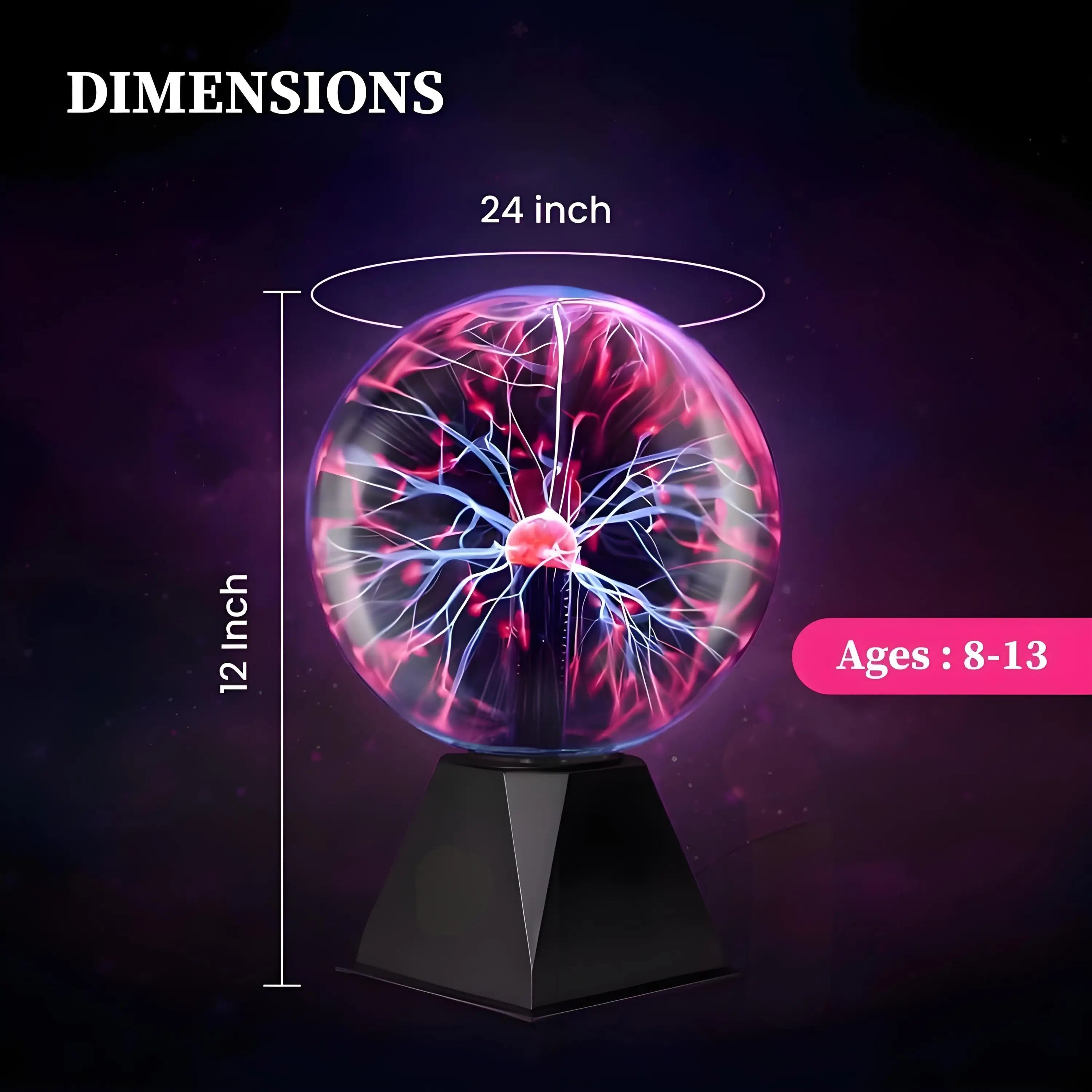 Touch and Sound Sensitive Plasma Ball Lamp for Parties - Large