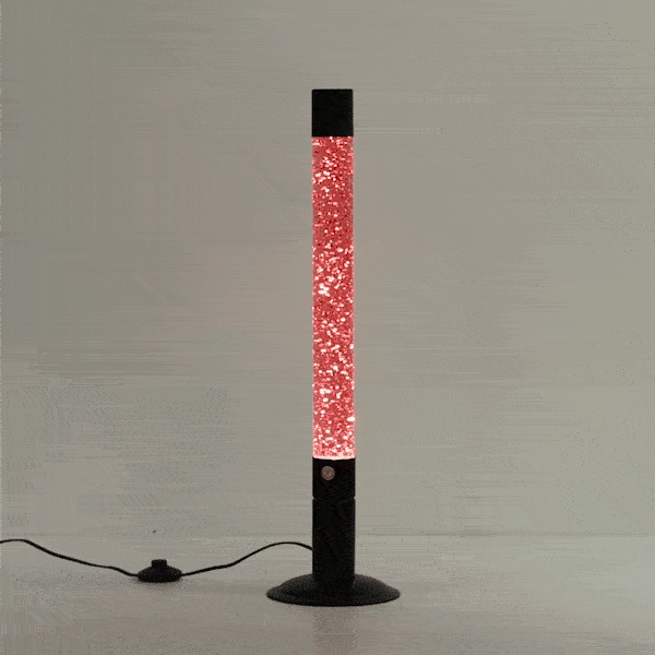 Lava Floor Lamp Red Glitter Glam 64cm Retro Lighting