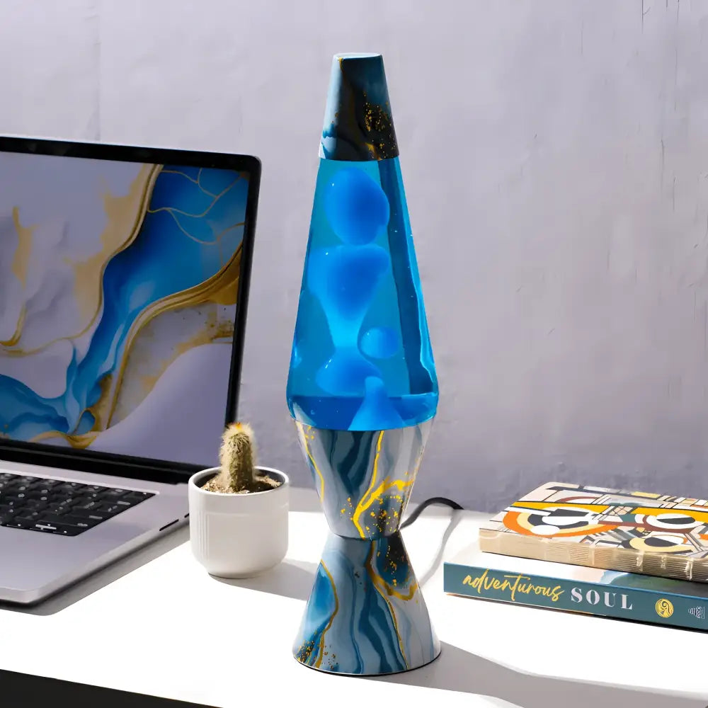 Green Earth Lighting Australia Lava Lamp Lava Lamp Diamond Motion Blue Marble - 37cm Tall 596581