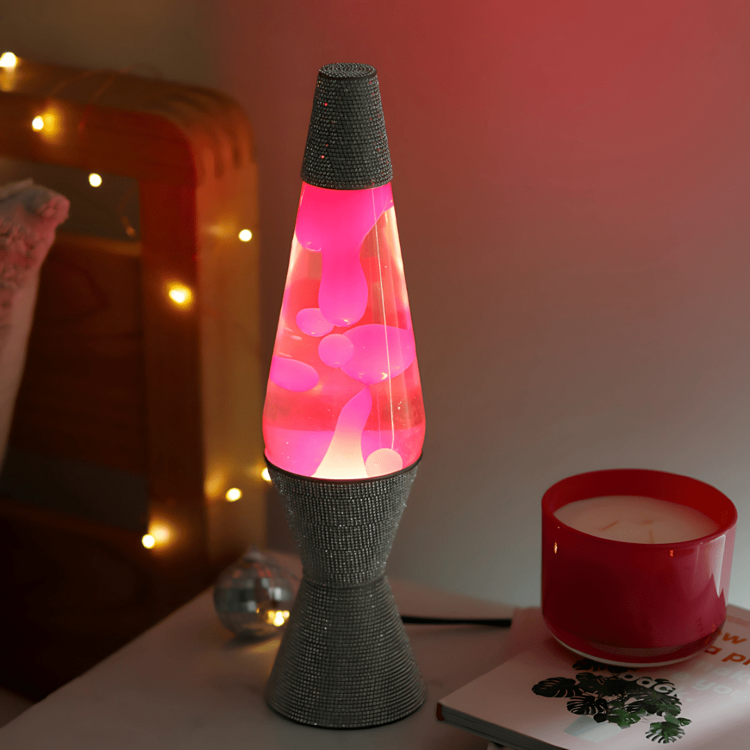 Green Earth Lighting Australia Lava Lamp Lava Lamp Diamond Motion Pink Disco Glam - 37cm Tall 590850