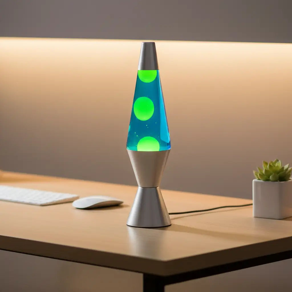 Silver Yellow Blue Diamond Motion Lava Lamp